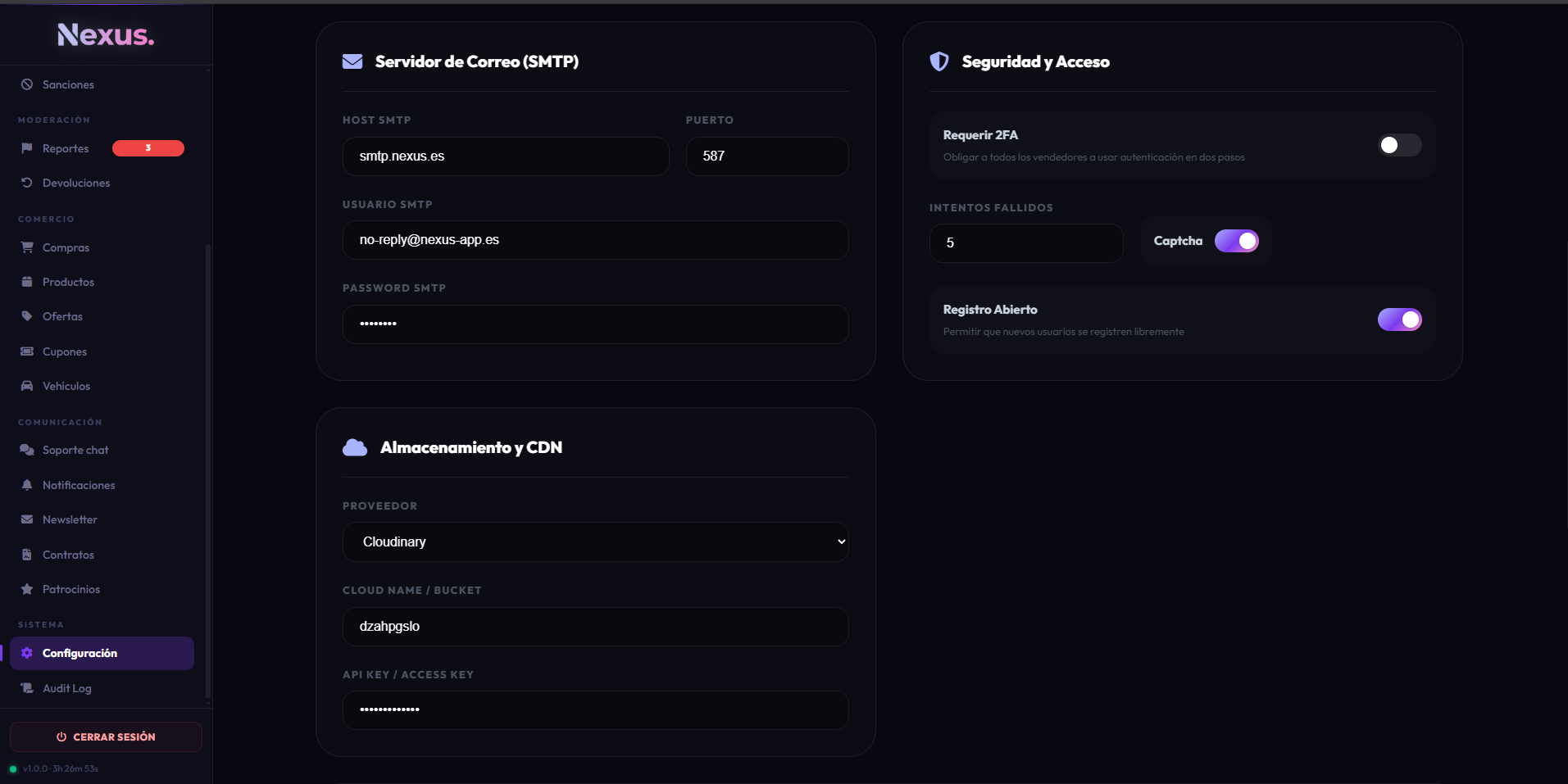 Configuración global admin - parte 2