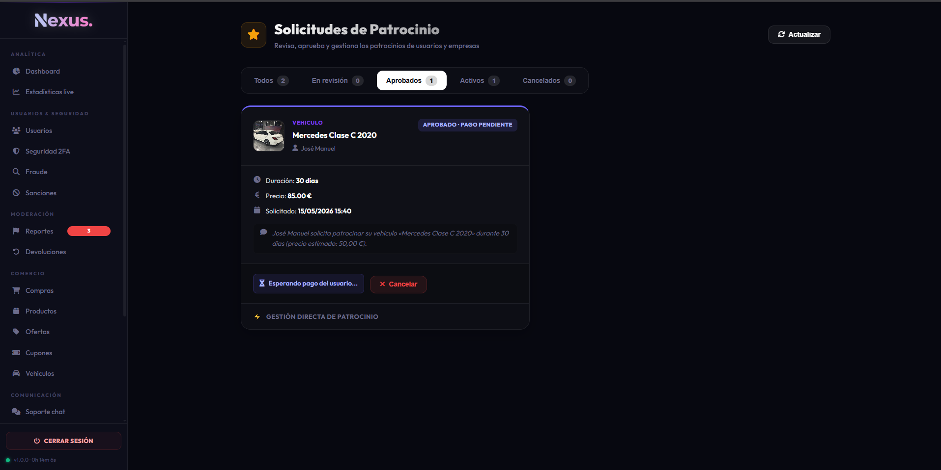 Patrocinios aprobados