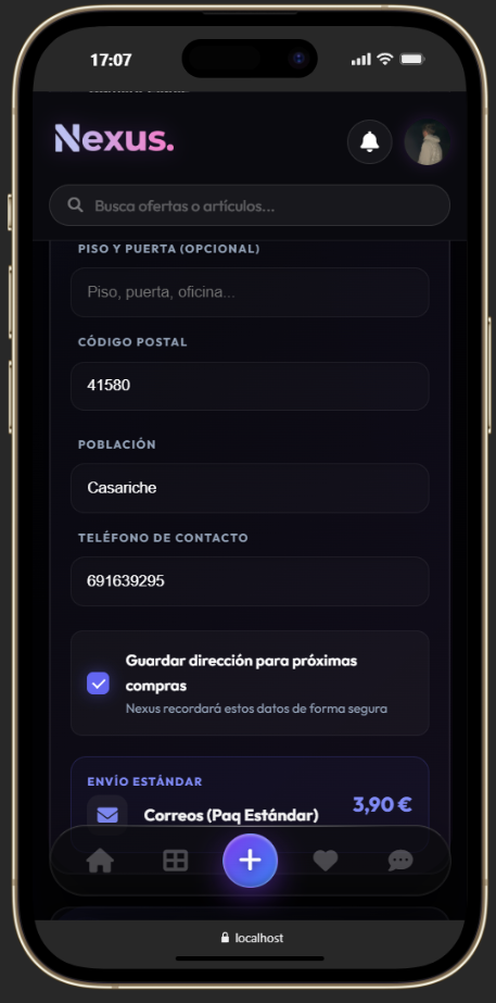 Selección de envío en móvil (2)