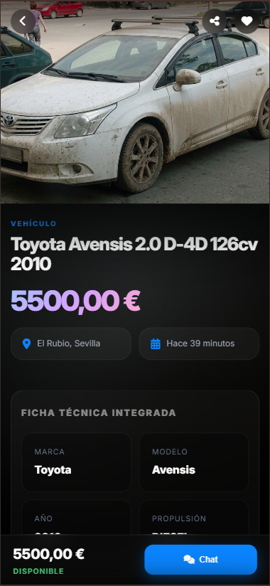 Detalle coche en móvil