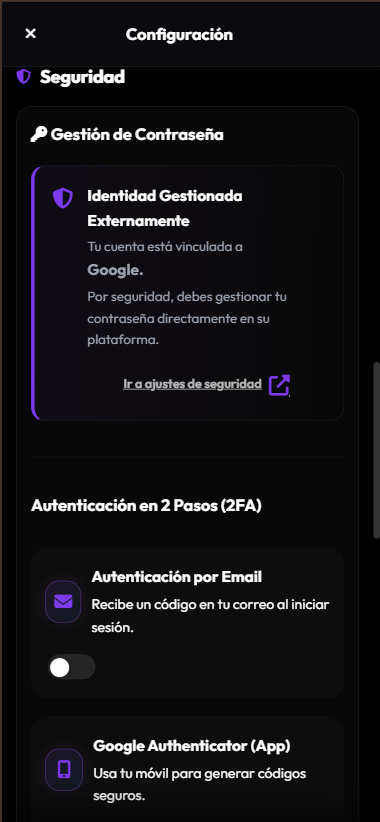 Ajustes: seguridad en móvil