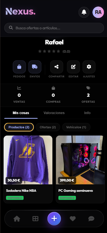 Mis productos móvil