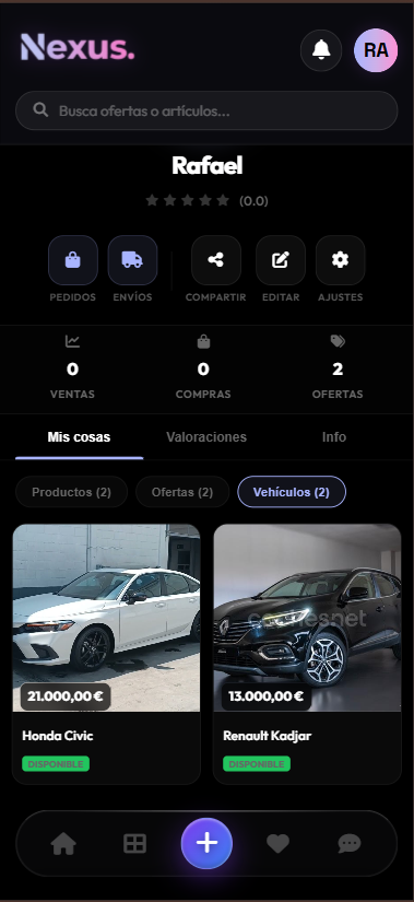 Mis vehículos en móvil