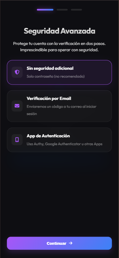 Onboarding: seguridad en móvil