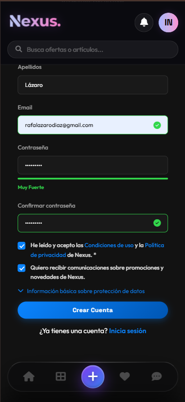 Registro móvil paso 2