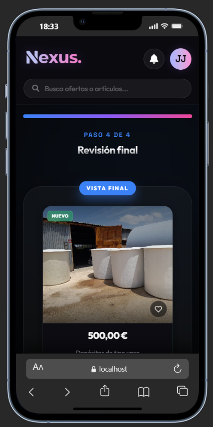 Edición anuncio paso 4 en móvil