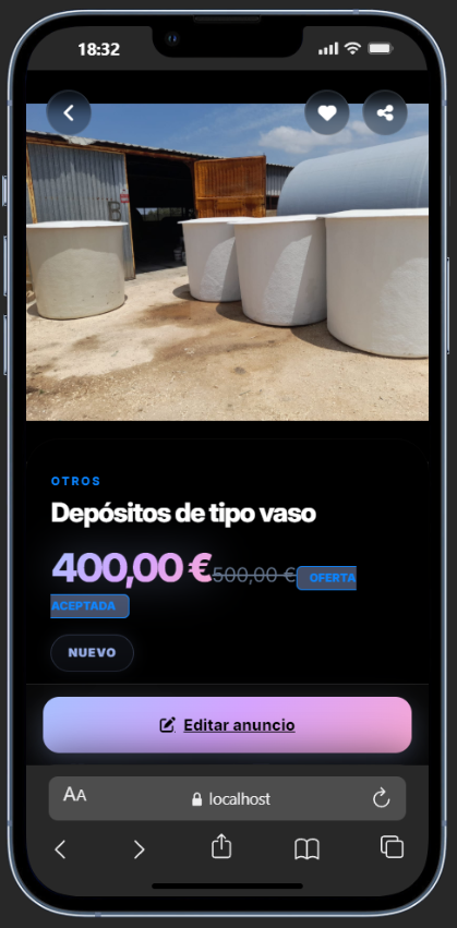 Editar anuncio en móvil