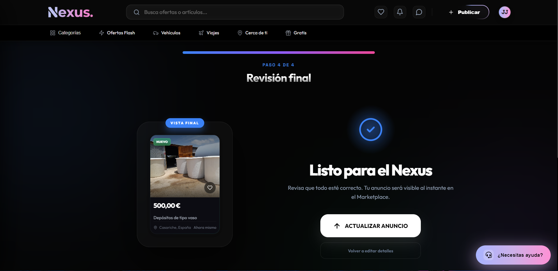Editor de anuncio - paso 4